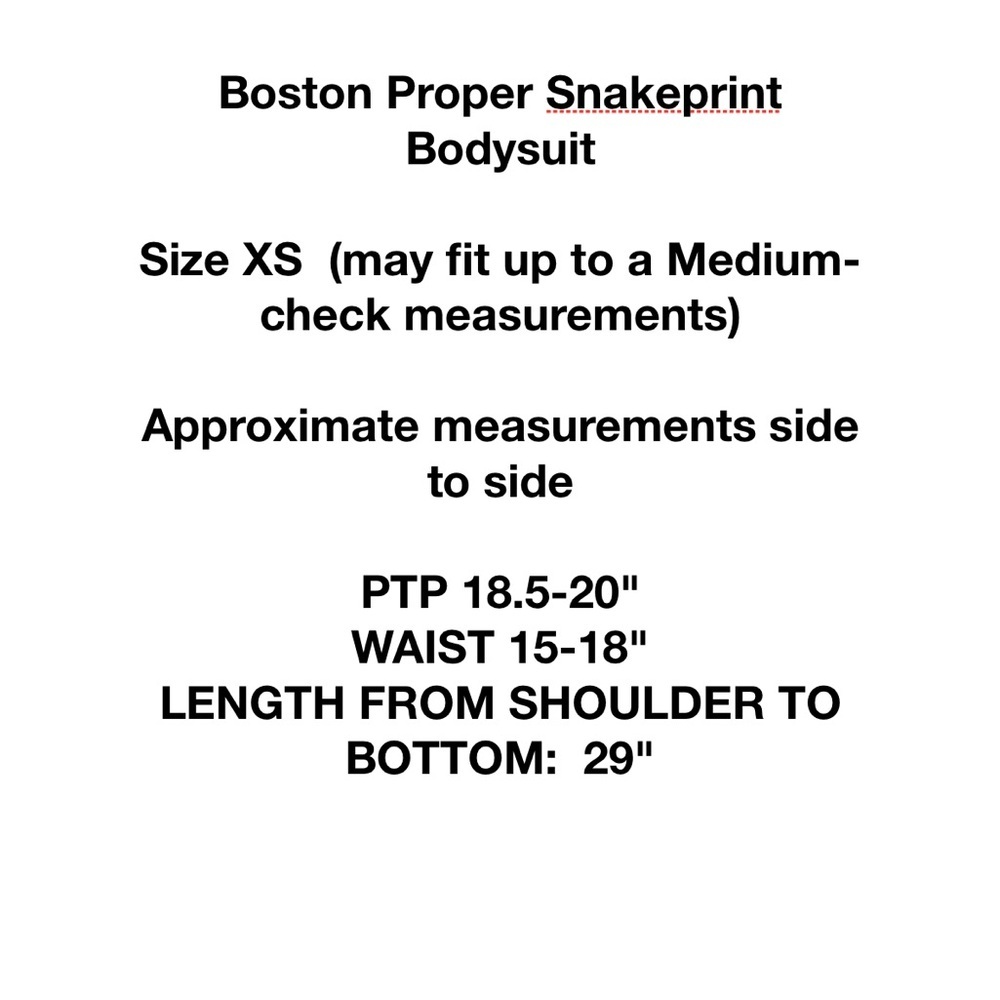 Boston Proper Snakeskin Print Bodysuit Oversized XS - Picture 11 of 16